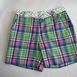 LADY HAGEN Pastel Plaid Golf Tennis Shorts‎ Women's Size 8
